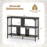 3-Tier Horizontal Cubby Bookshelf with Open Shelves