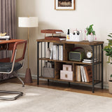 3-Tier Horizontal Cubby Bookshelf with Open Shelves