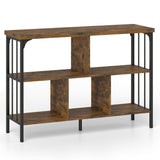 3-Tier Horizontal Cubby Bookshelf with Open Shelves