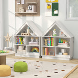 3-Tier House-Shaped Toy Storage Organizer with Open Shelves