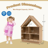 3-Tier House-Shaped Toy Storage Organizer with Open Shelves