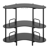 3-Tier Liquor Bar Table with Stemware Racks and Storage Shelves