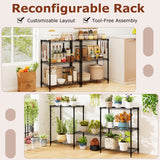 3-Tier Metal Storage Shelving Unit Set of 2 with V-Shaped Wire Rack-Black