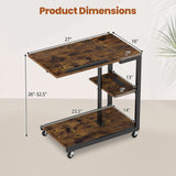 3-Tier Mobile Couch Side Table with Tiltable Tabletop-2/Tabletop-1 Piece