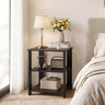 3-Tier Modern Nightstand Square Side Table with Open Storage Shelves