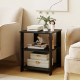3-Tier Modern Nightstand Square Side Table with Open Storage Shelves