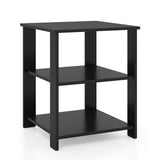 3-Tier Modern Nightstand Square Side Table with Open Storage Shelves