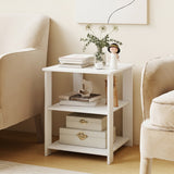 3-Tier Modern Nightstand Square Side Table with Open Storage Shelves