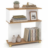 3-Tier Modern S-shaped Bookshelf with Adjustable Feet