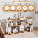 3-Tier Modern S-shaped Bookshelf with Adjustable Feet
