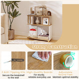 3-Tier Modern S-shaped Bookshelf with Adjustable Feet