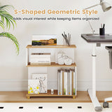 3-Tier Modern S-shaped Bookshelf with Adjustable Feet