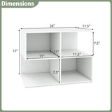 3-Tier Modern S-shaped  End Table  with 4 Storage Cubes-White
