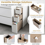 Narrow Storage Cabinet with Drawers and Removable Dividers