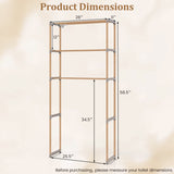 3-Tier Over The Toilet Storage Rack with Open Shelves-Gray
