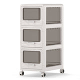 4-Tier/5-Tier/3-Tier Plastic Drawer Storage Organizer Rolling Cart with 3/4/5 Drawers and Lockable Wheels