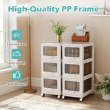 4-Tier/5-Tier/3-Tier Plastic Drawer Storage Organizer Rolling Cart with 3/4/5 Drawers and Lockable Wheels