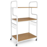 3-Tier Rolling Printer Stand Home Office Large Printer Cart with Storage Shelves