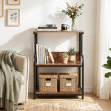 3-Tier Rolling Printer Stand with Adjustable Shelf and Lockable Wheels