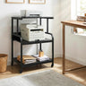 3-Tier Rolling Printer Stand with Adjustable Shelf and Lockable Wheels