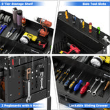 3 Tier Rolling Tool Cart with Lockable Drawer for Garage and Workshop
