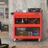 3 Tier Rolling Tool Cart with Lockable Drawer for Garage and Workshop