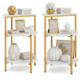 3-Tier Round End Table for Small Space and Bedroom Room-Set of 1/2