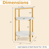 3-Tier Round End Table for Small Space and Bedroom Room-Set of 1/2