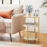 3-Tier Round End Table for Small Space and Bedroom Room-Set of 1/2