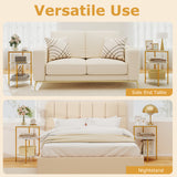 3-Tier Round End Table for Small Space and Bedroom Room-Set of 1/2