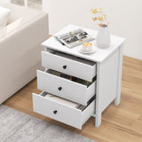 3-Drawer Wooden Nightstand Modern Bedside Table
