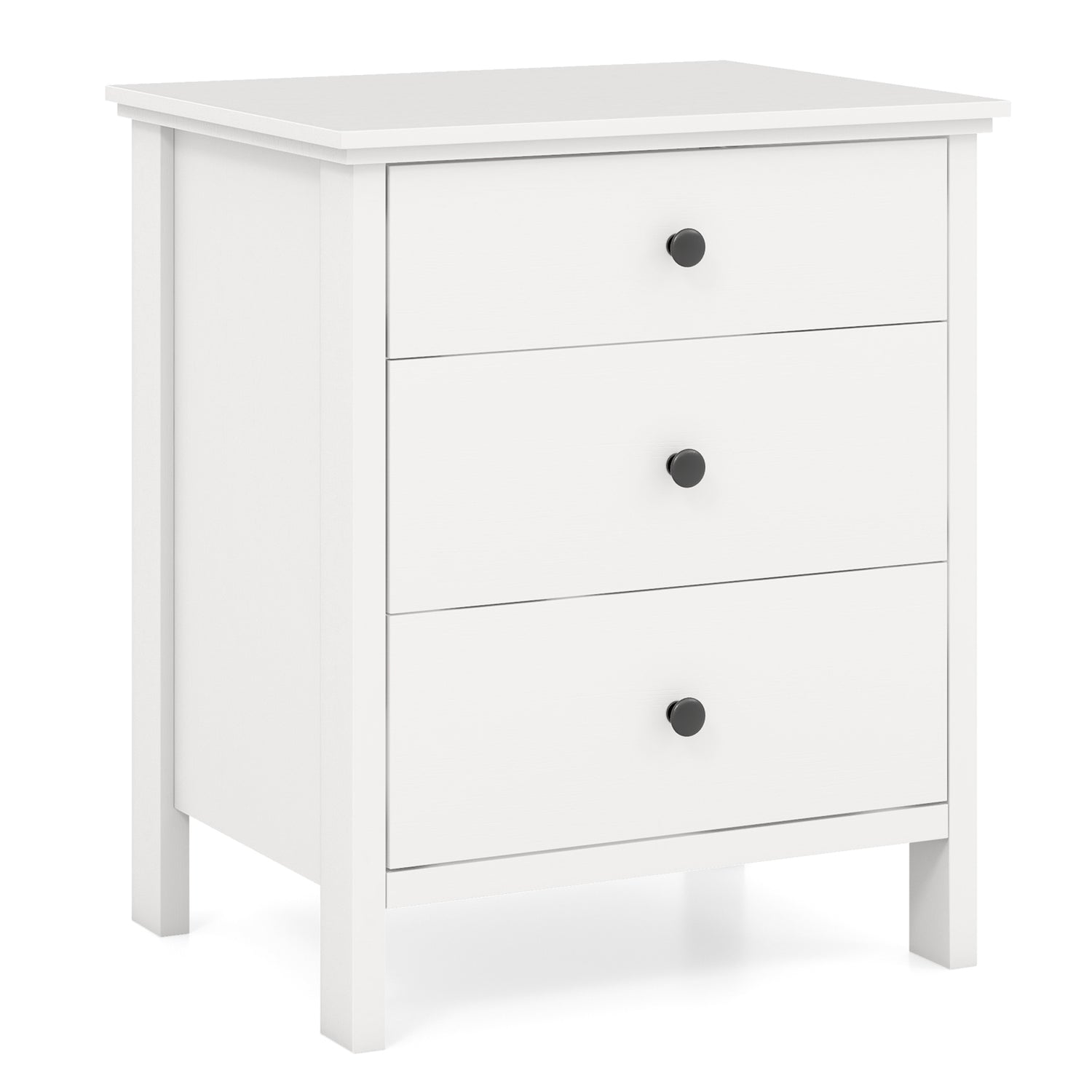 3-Drawer Wooden Nightstand Modern Bedside Table