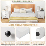 3-Drawer Wooden Nightstand Modern Bedside Table