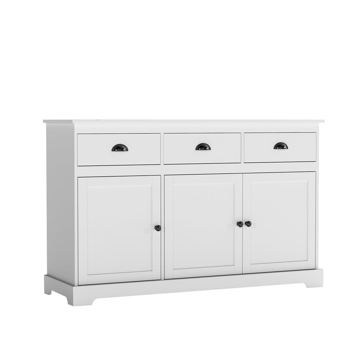 3 Drawers Sideboard Buffet Storage with Adjustable Shelves