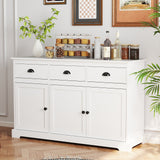 3 Drawers Sideboard Buffet Storage with Adjustable Shelves