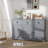 3 Drawers Sideboard Buffet Storage with Adjustable Shelves