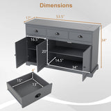 3 Drawers Sideboard Buffet Storage with Adjustable Shelves