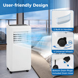 3-in-1 8000 BTU Portable Air Conditioner with Remote Control-White