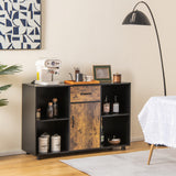 3-in-1 Dining Set: Windsor Chairs  Industrial Sideboard & Wall-Mount Wine Rack Combo