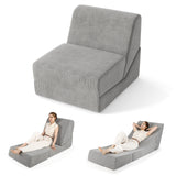 3-in-1 Folding Sofa Bed with Washable Zippered Cover-Gray
