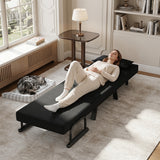 3-in-1 Folding Sofa Bed with Adjustable Backrest Comfy Cushion and Hidden Metal Legs