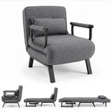 3-in-1 Folding Sofa Bed with Adjustable Backrest Comfy Cushion and Hidden Metal Legs