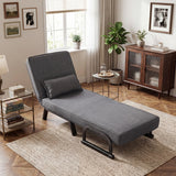 3-in-1 Folding Sofa Bed with Adjustable Backrest Comfy Cushion and Hidden Metal Legs