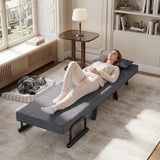 3-in-1 Folding Sofa Bed with Adjustable Backrest Comfy Cushion and Hidden Metal Legs