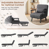 3-in-1 Folding Sofa Bed with Adjustable Backrest Comfy Cushion and Hidden Metal Legs