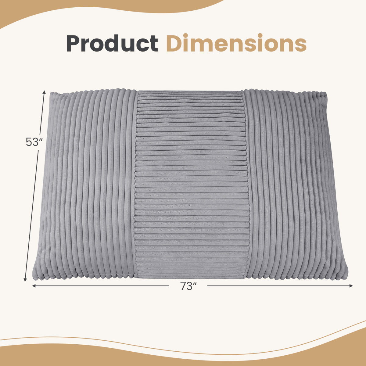 3-in-1 Large Bean Bag Chair with Comfy Corduroy Fabric