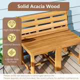3-in-1 Outdoor Acacia Wood Loveseat Bench Furniture with Slatted Seat