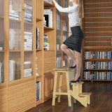 3-in-1 Rubber Wood Step Stool with Convenient Handle