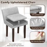 3-Piece Accent Table and Chair Set for Kitchen and Living Room-Brown & Gray