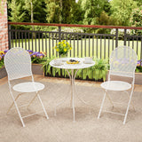 3 Pieces Patio Bistro Set Outdoor Conversation Furniture Table and Folding Chair